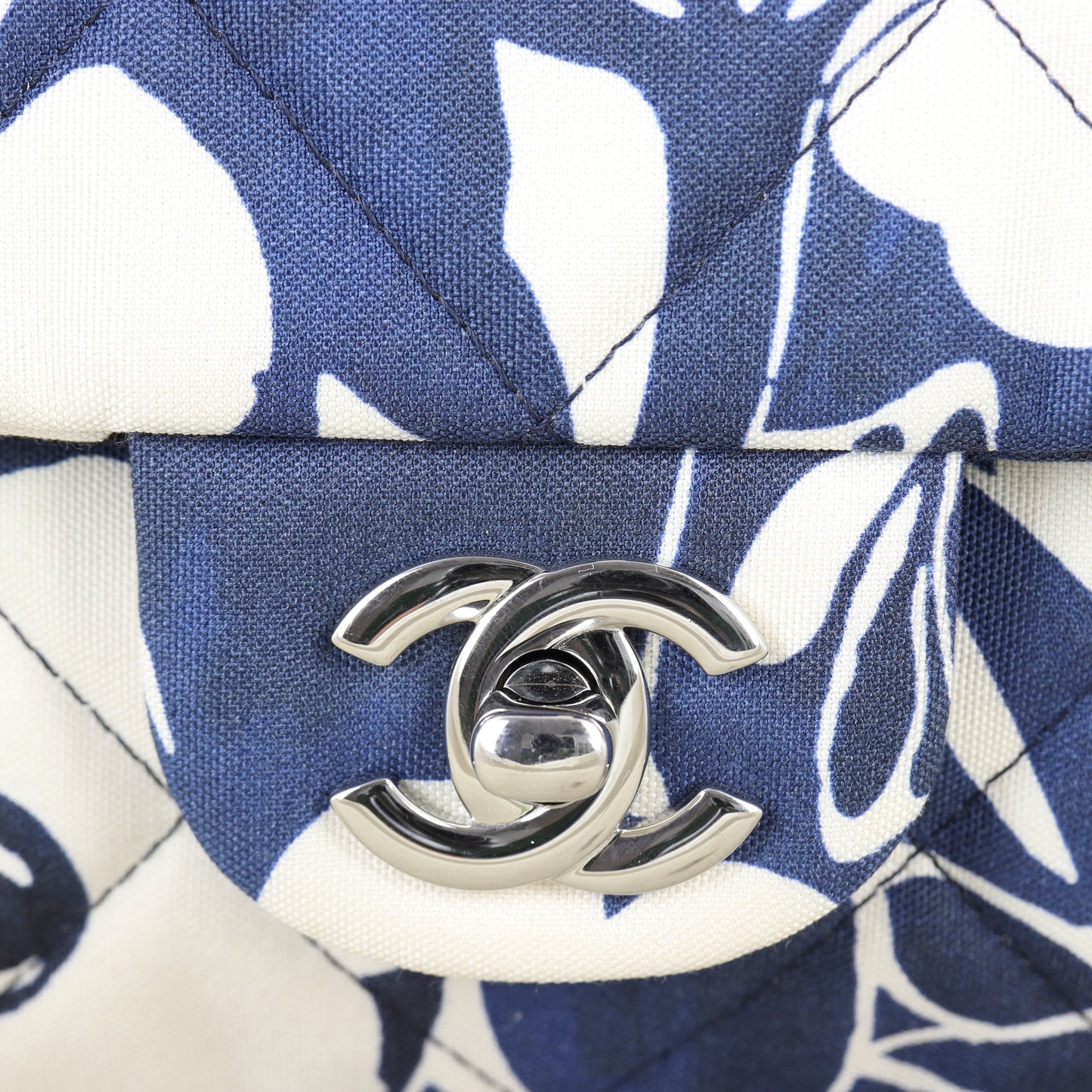 Chanel Single Flap Medium Floral Silk