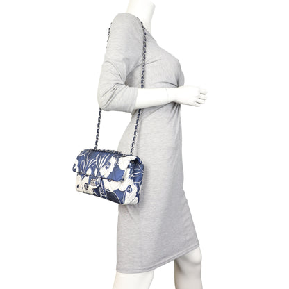 Chanel Single Flap Medium Floral Silk