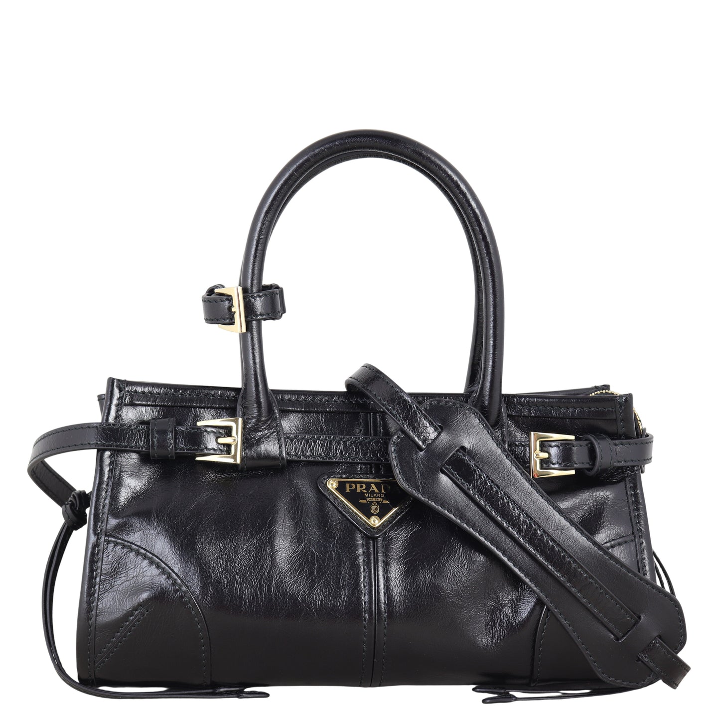 Prada Vitello Shine Bonnie Shoulder Bag Mini
