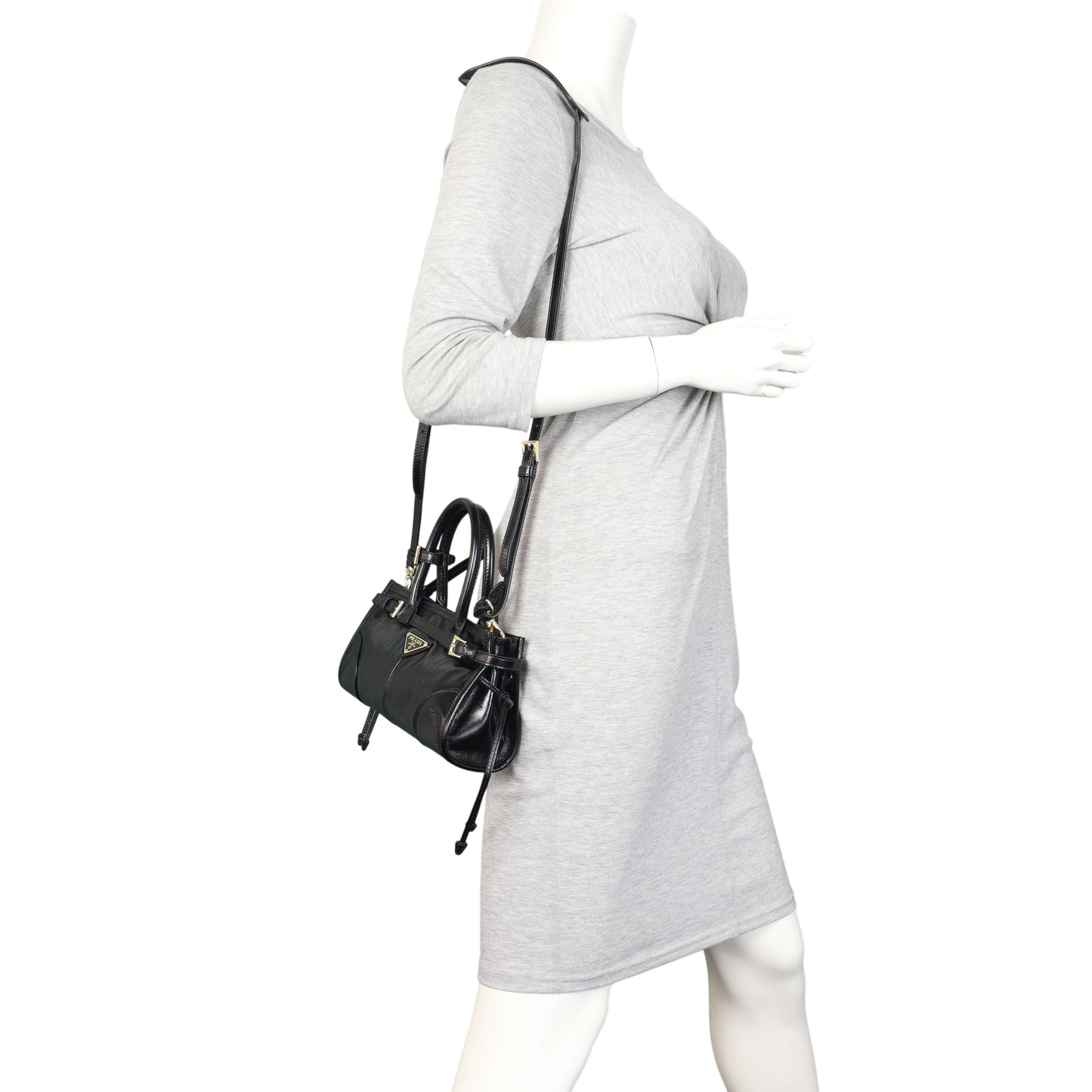 Prada Vitello Shine Bonnie Shoulder Bag Mini