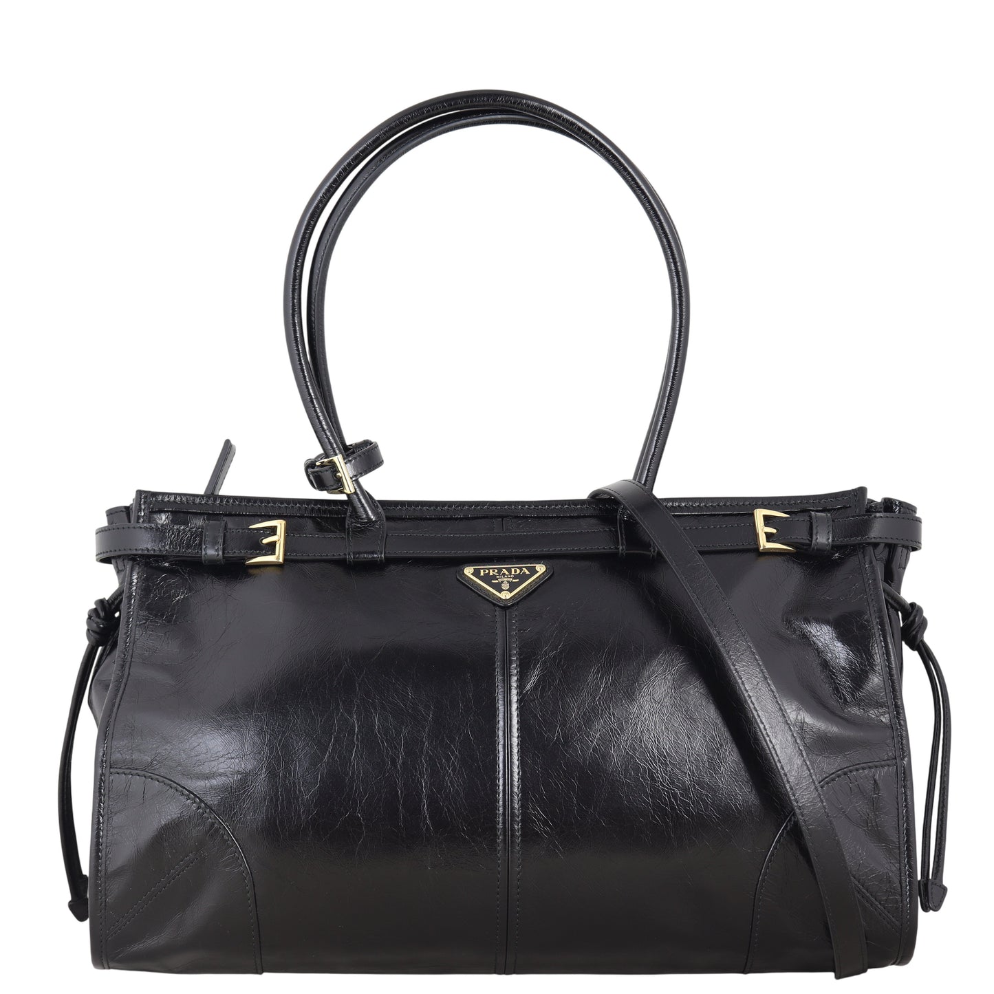 Prada Vitello Shine Bonnie Shoulder Bag Large