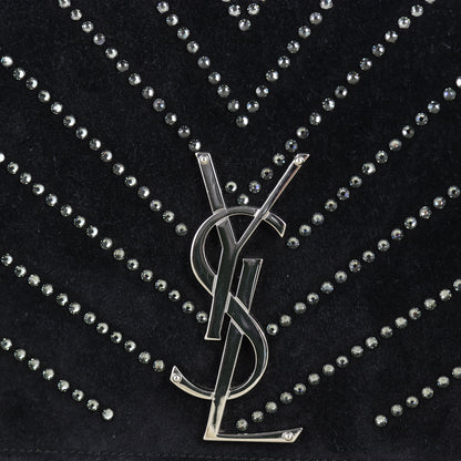 Saint Laurent Kate Crystal-Embellished Suede Chain Bag