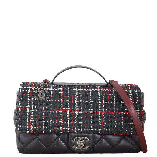 Chanel Airlines Top Handle Tweed Flap