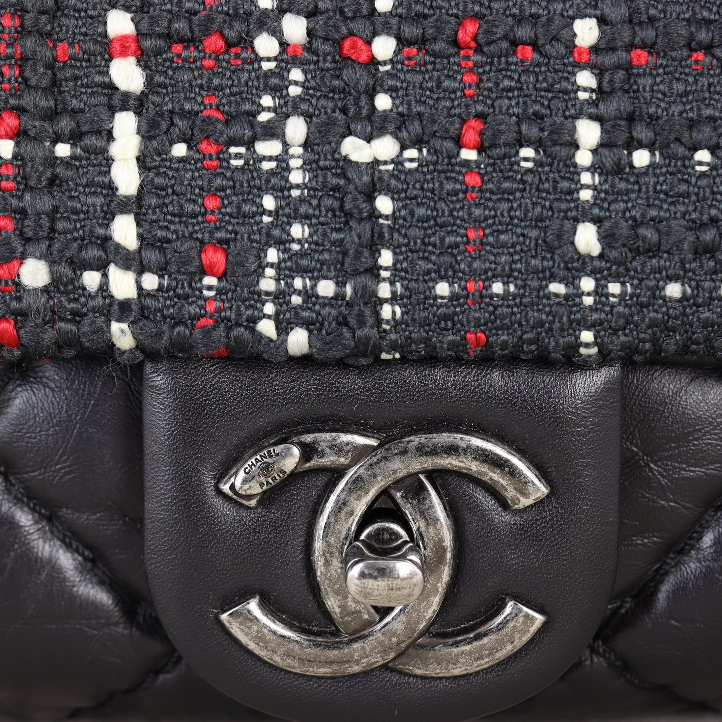 Chanel Airlines Top Handle Tweed Flap