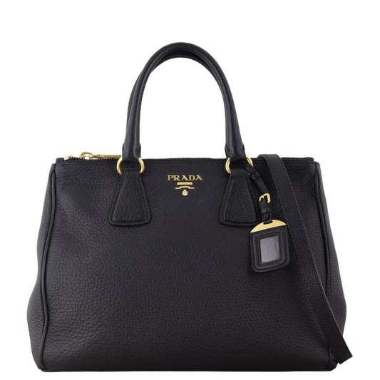 Prada Vitello Daino Double Zip Tote
