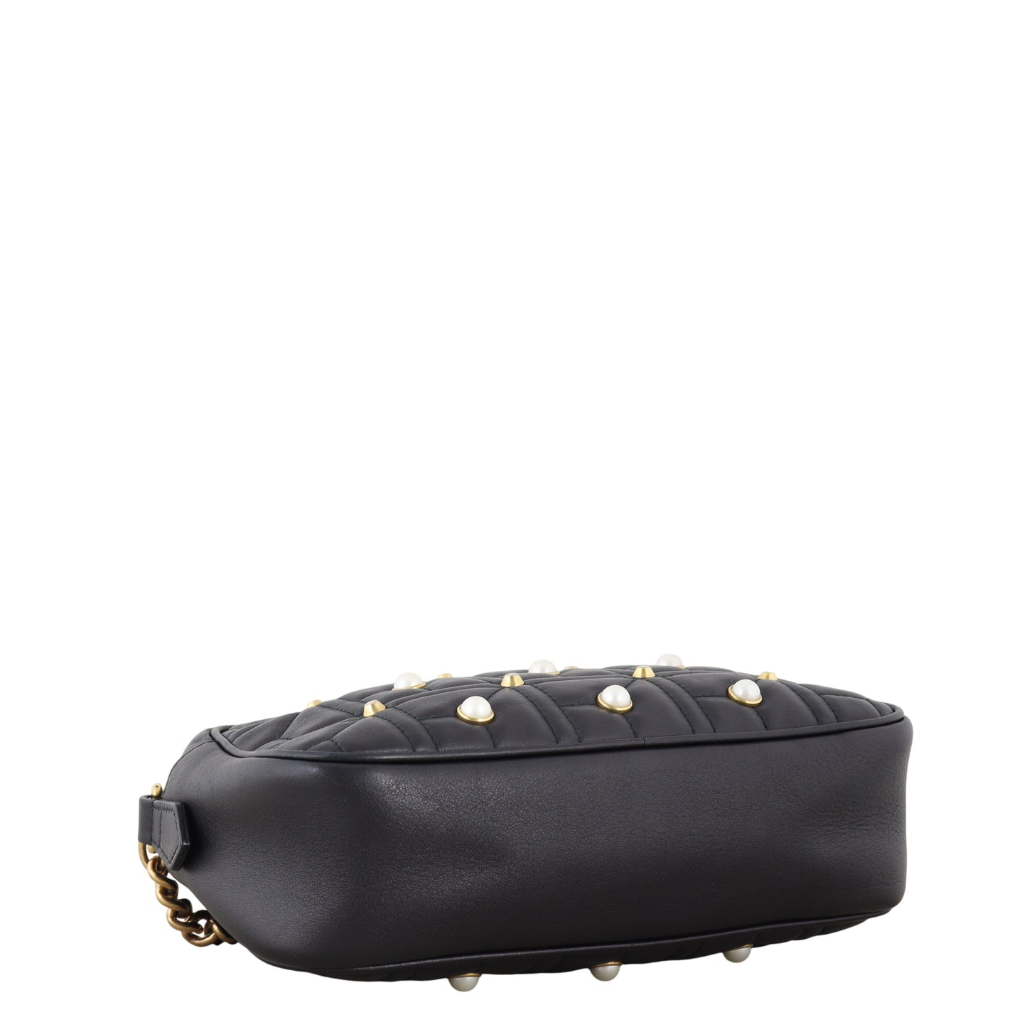 Gucci Marmont Matelasse Pearl Embellished Small Camera Bag