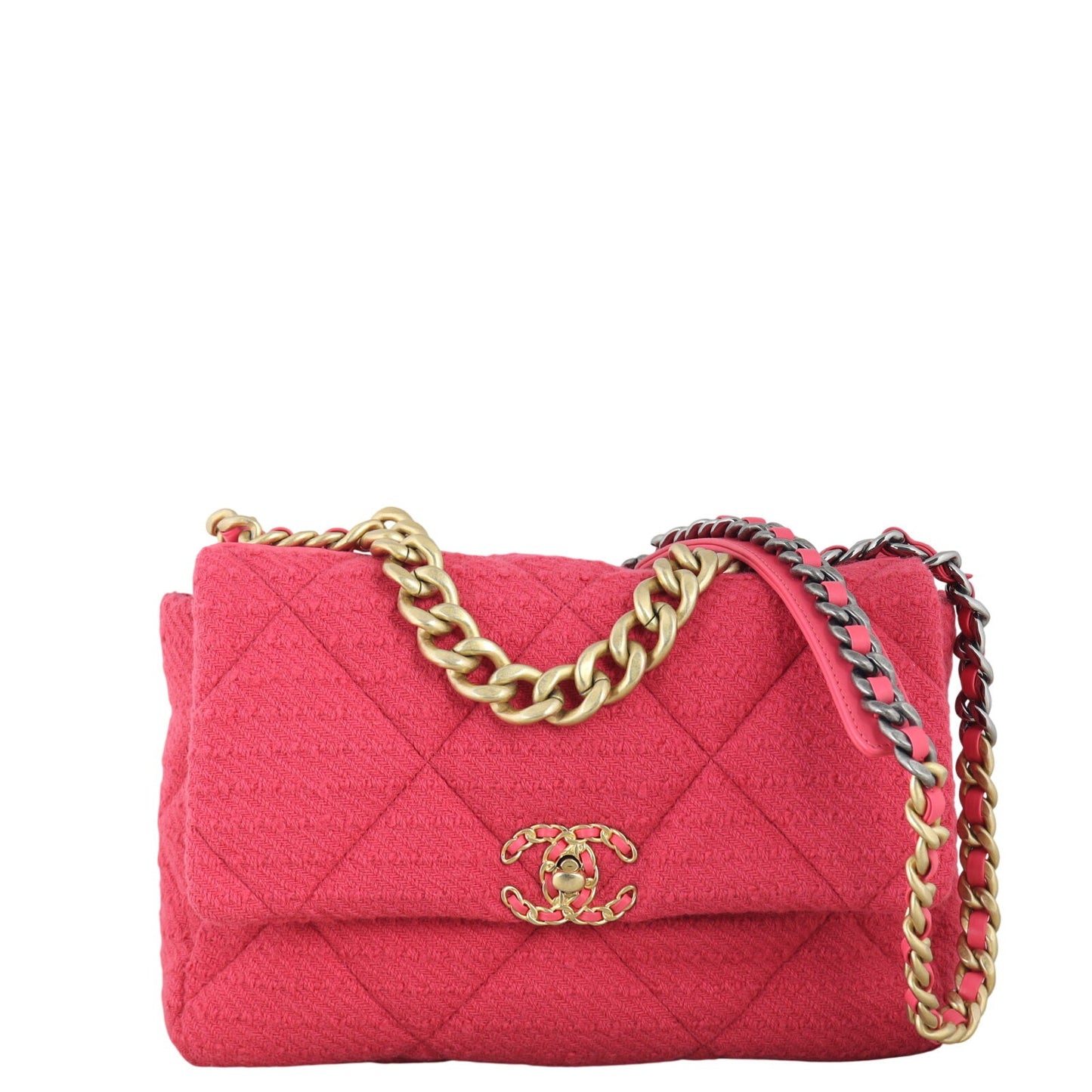 Chanel 19 Tweed Flap Bag Large