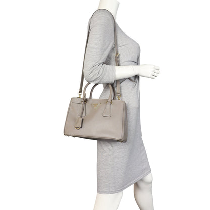 Prada Saffiano Lux Galleria Double Zip Tote Mini