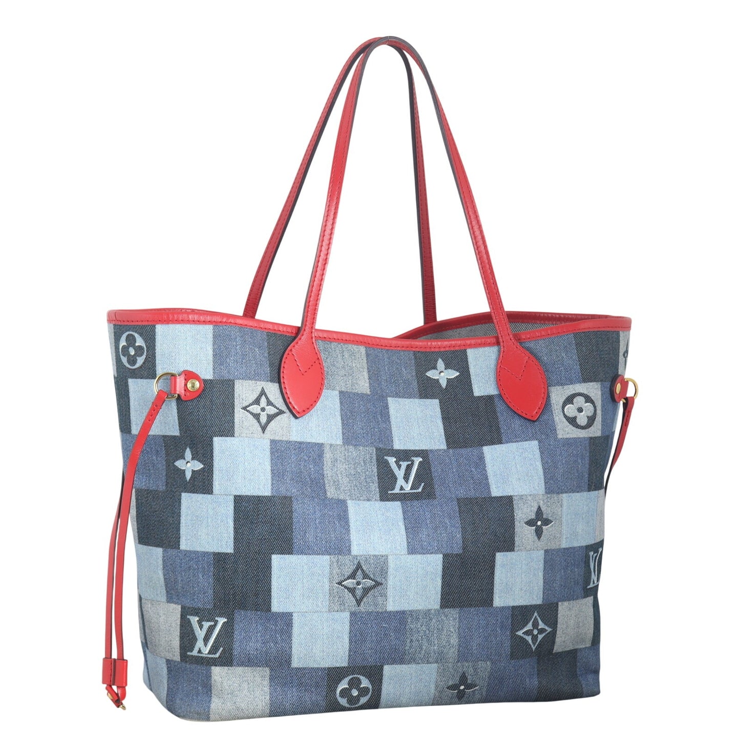 Louis Vuitton Neverfull MM Denim Rouge