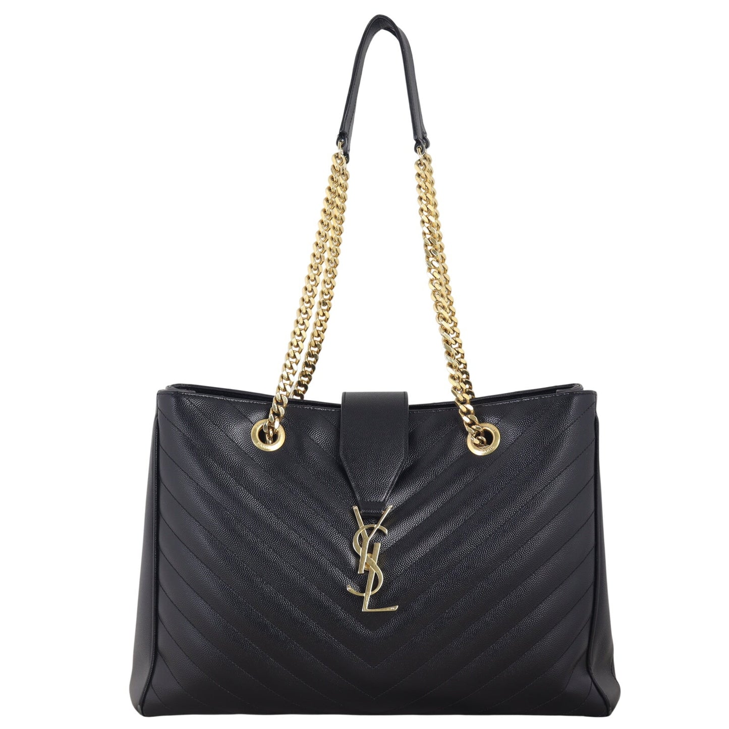 Saint Laurent Chevron Shopping Tote