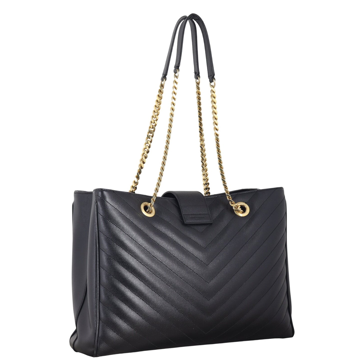 Saint Laurent Chevron Shopping Tote