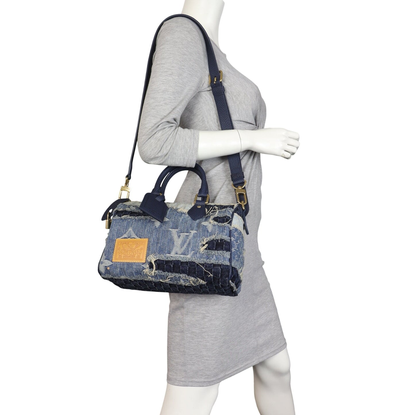 Louis Vuitton Speedy 25 Bandouliere Denim Patch