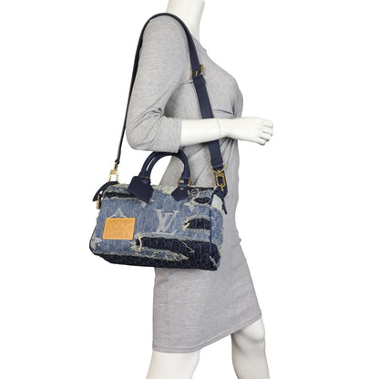 Louis Vuitton Speedy 25 Bandouliere Denim Patch