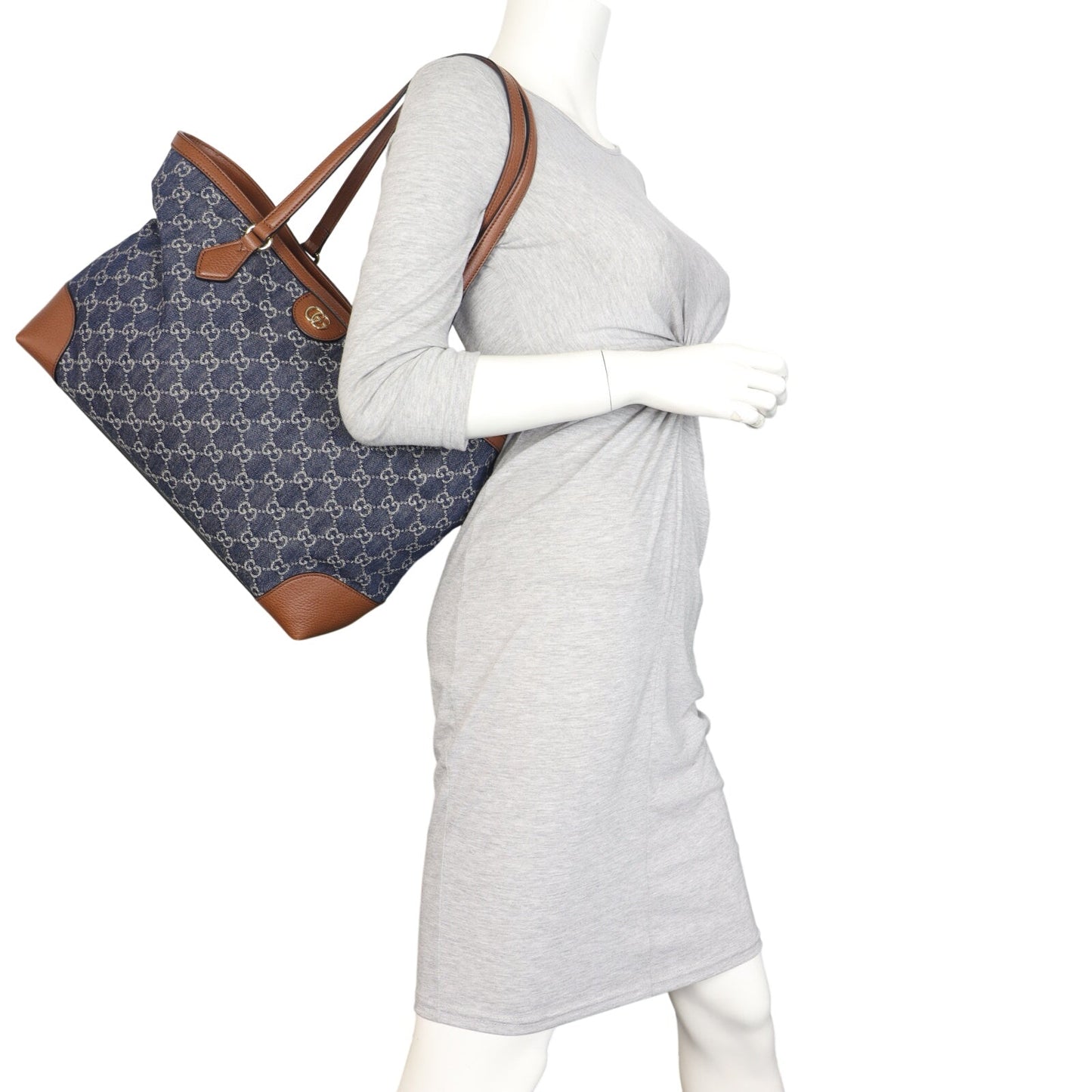 Gucci GG Denim Ophidia Medium Tote