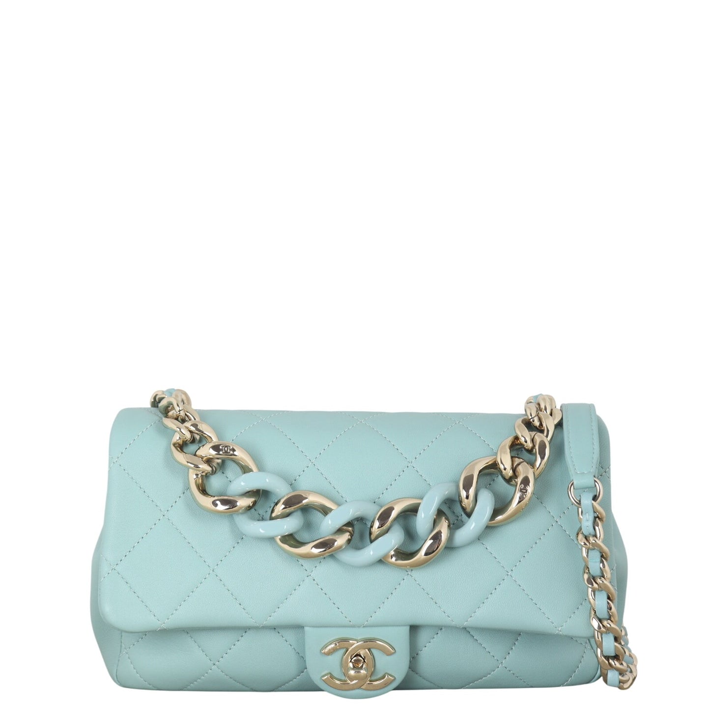 Chanel Elegant Plexi Double Chain Flap Bag