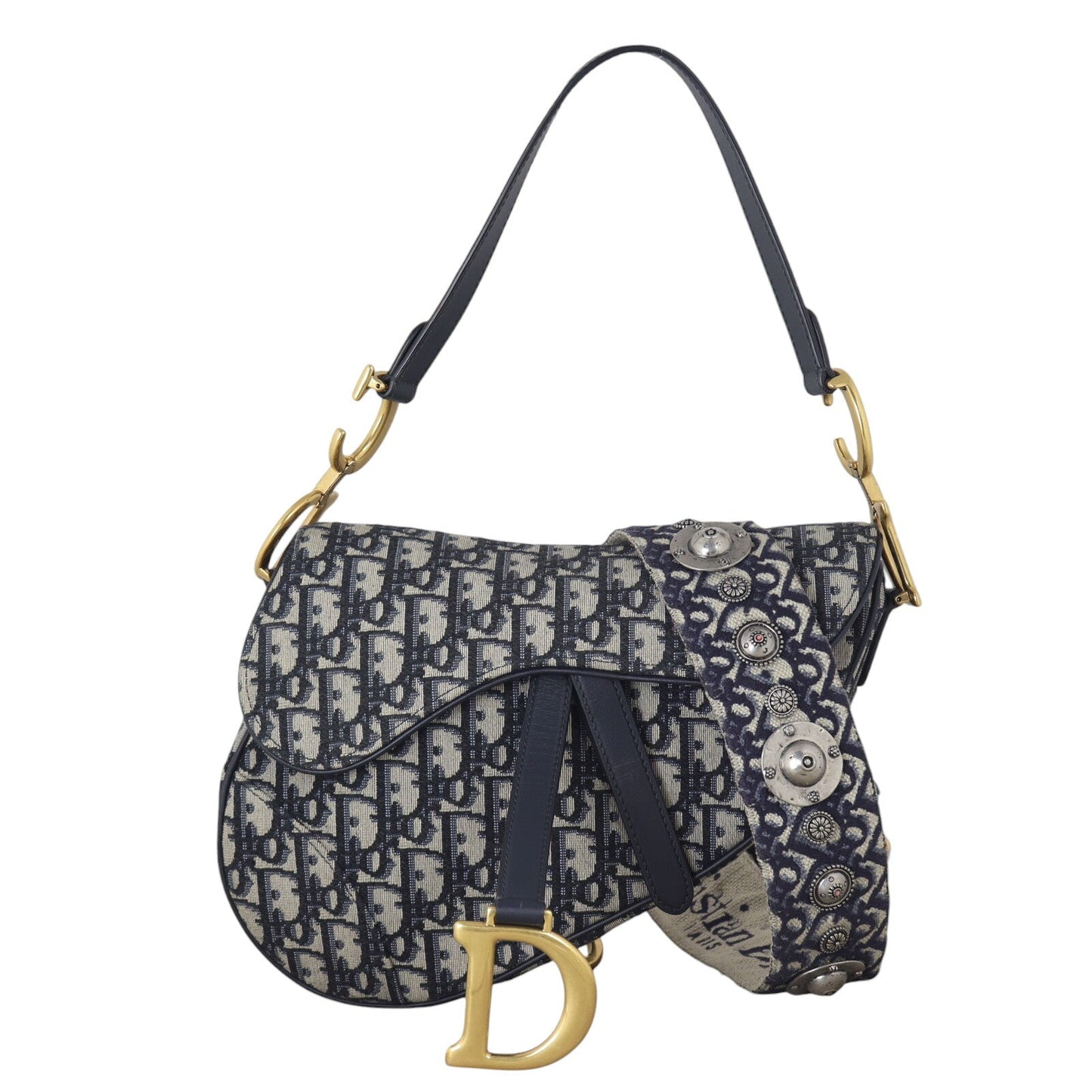 Dior Saddle Bag Oblique with Embroidered Strap
