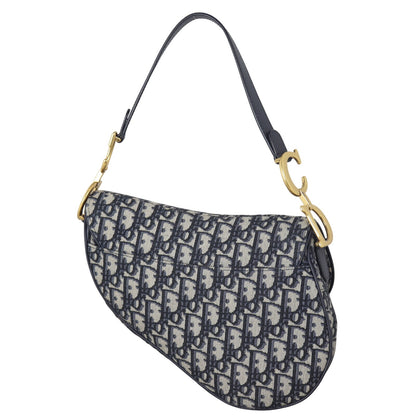 Dior Saddle Bag Oblique with Embroidered Strap