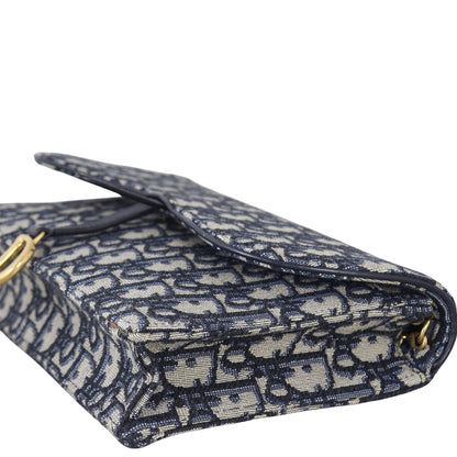Dior Saddle Pouch Wallet on Chain Oblique