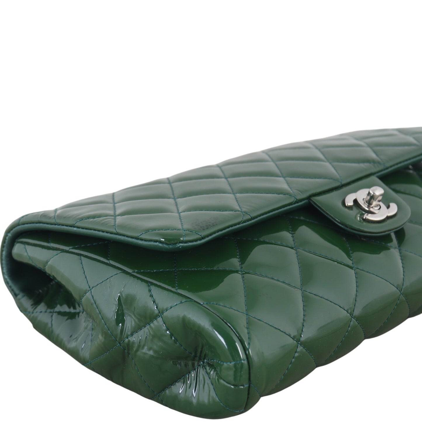 Chanel Single Flap Clutch with Chain Patent