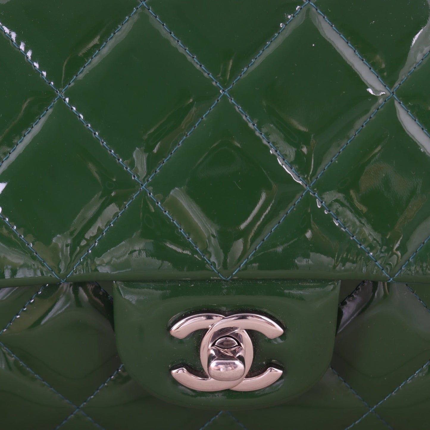 Chanel Single Flap Clutch with Chain Patent