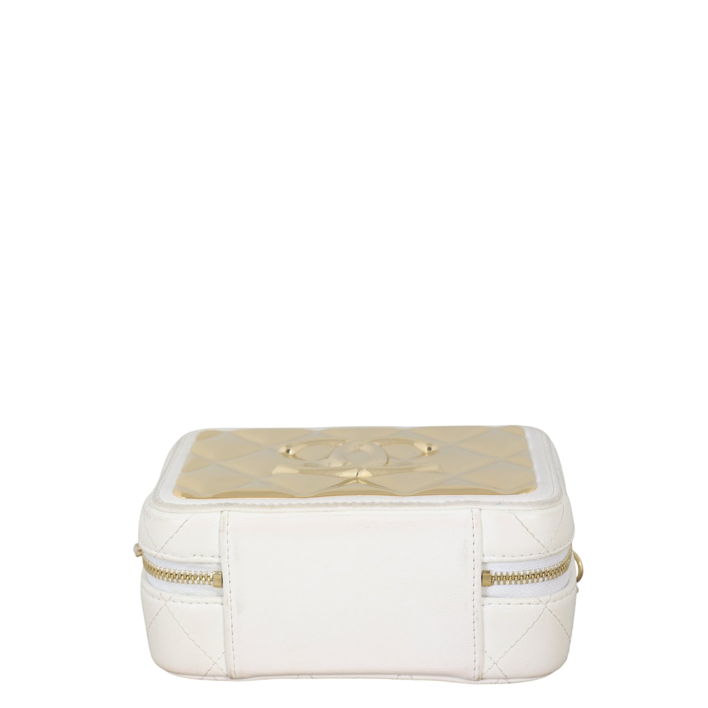 Chanel CC Golden Plate Zip Around Vanity Case