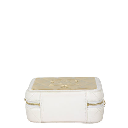 Chanel CC Golden Plate Zip Around Vanity Case