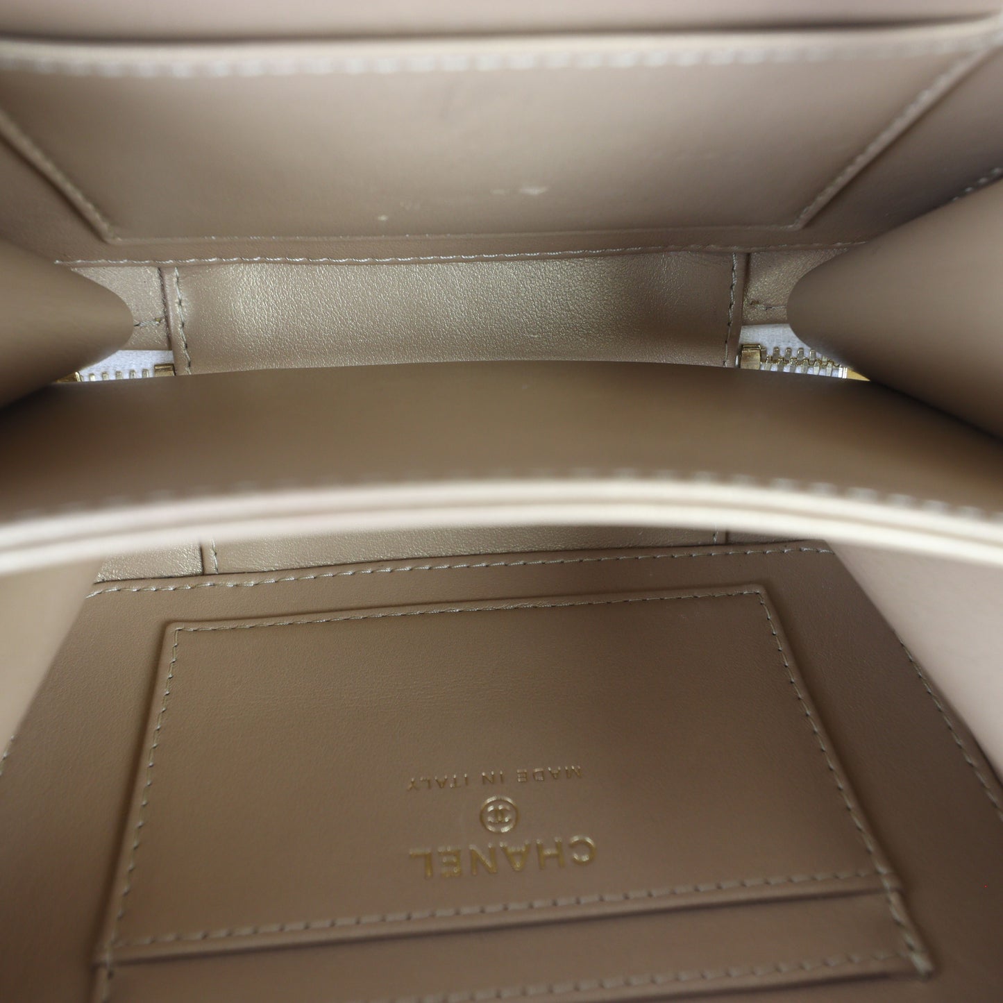 Chanel CC Golden Plate Zip Around Vanity Case