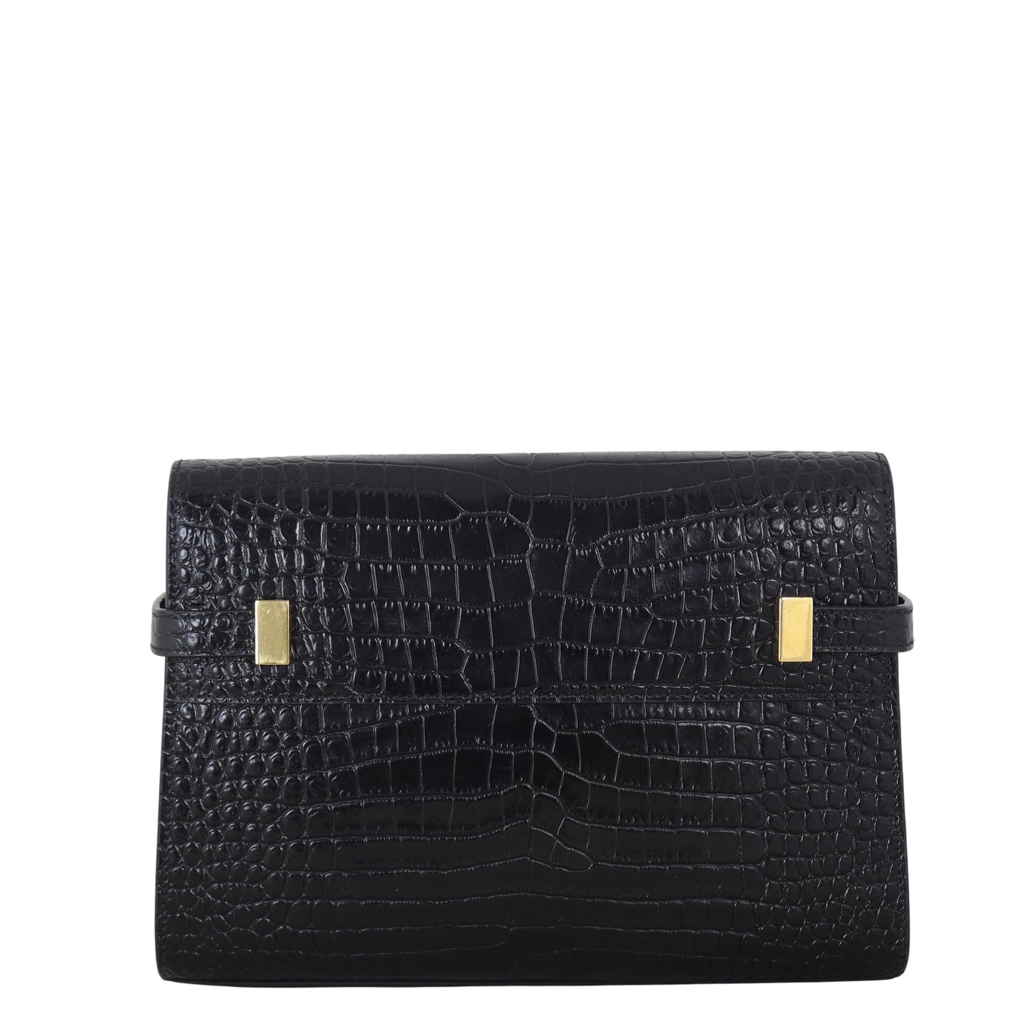 Saint Laurent Manhattan Shoulder Bag Small Croc Embossed