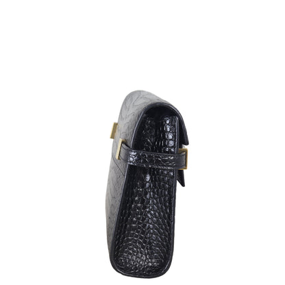 Saint Laurent Manhattan Shoulder Bag Small Croc Embossed