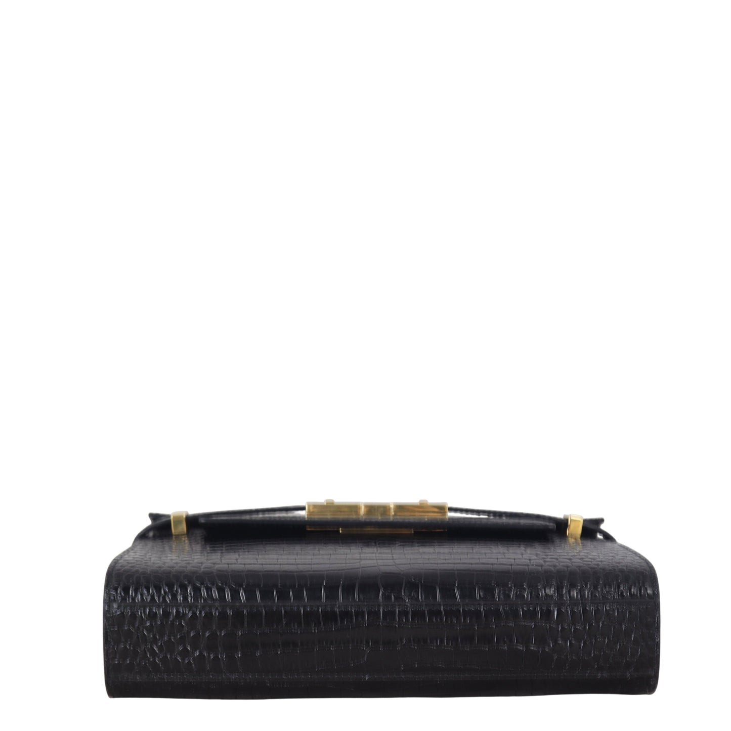 Saint Laurent Manhattan Shoulder Bag Small Croc Embossed