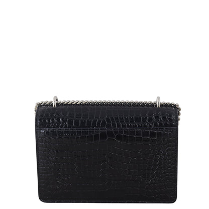 Saint Laurent Sunset Mini Croc-Embossed