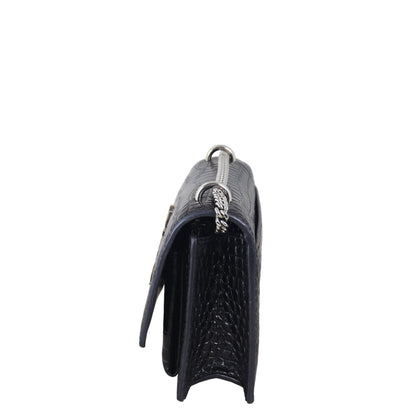 Saint Laurent Sunset Mini Croc-Embossed