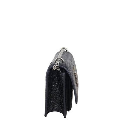Saint Laurent Sunset Mini Croc-Embossed
