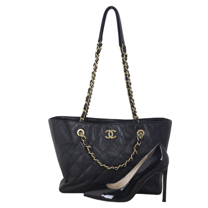 Chanel CC Trapezoid Chain Shopping Tote Small