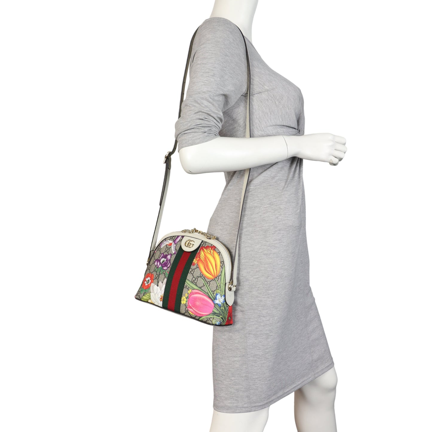 Gucci Ophidia GG Supreme Flora Small Shoulder Bag