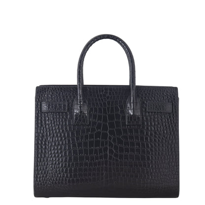 Saint Laurent Sac de Jour Baby Croc Embossed