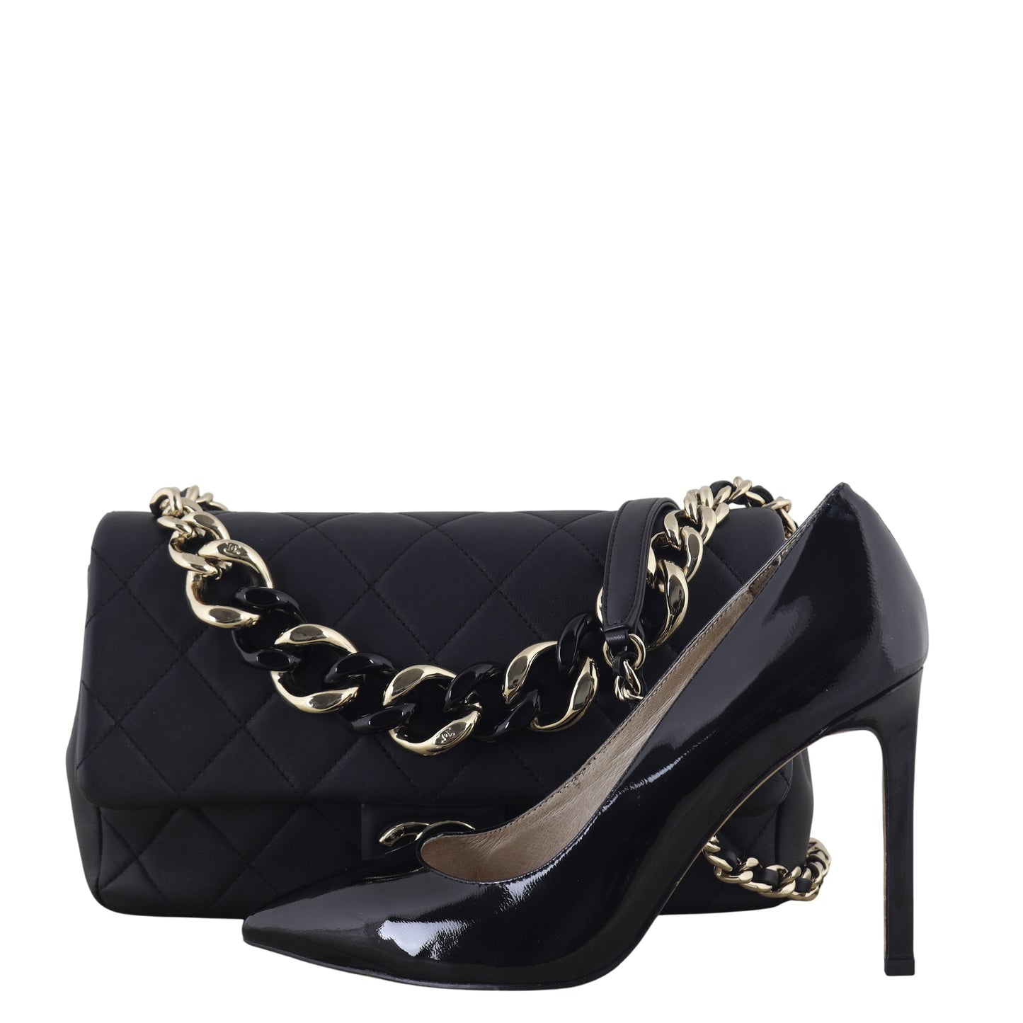Chanel Elegant Plexi Double Chain Flap Bag