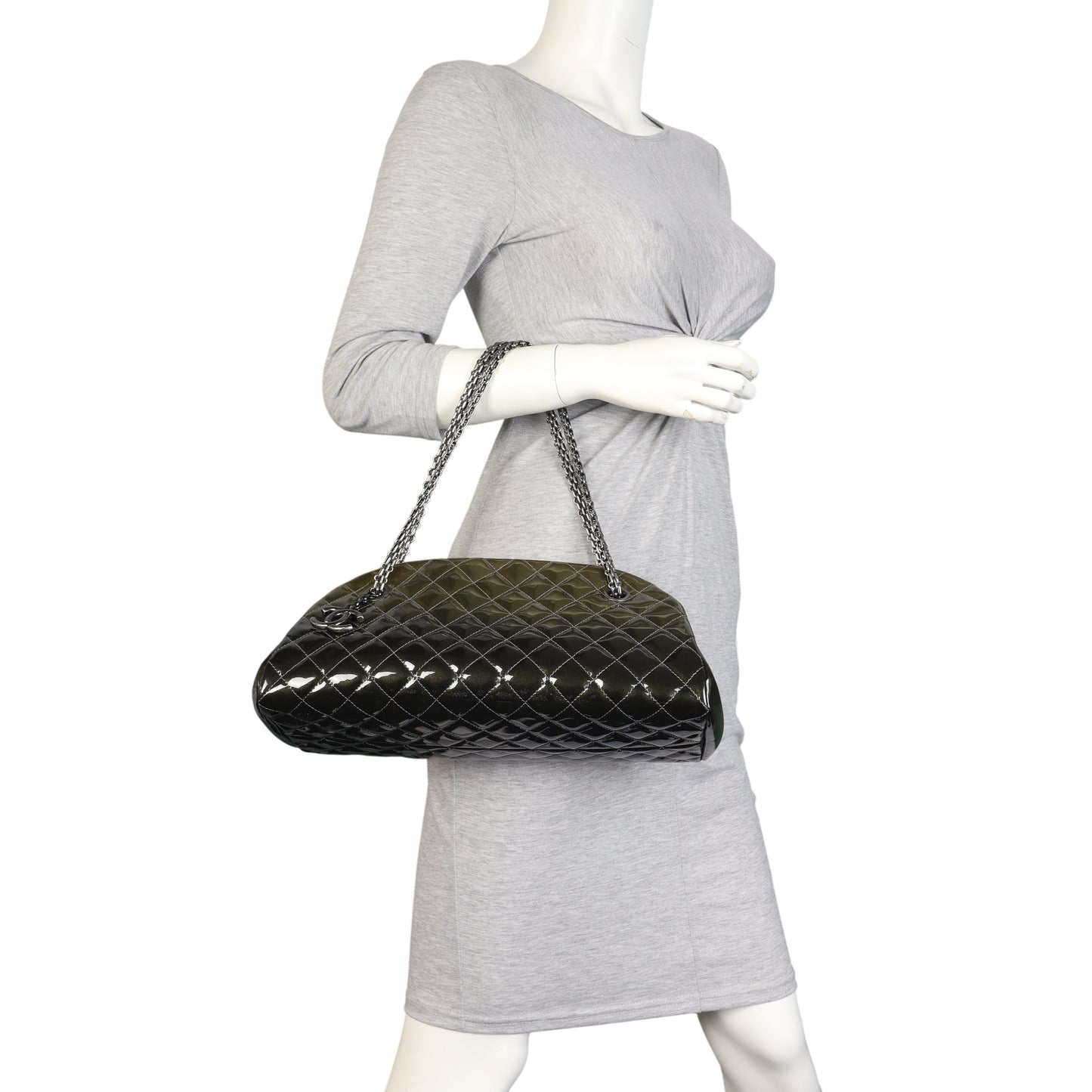 Chanel Just Mademoiselle Bowler Bag Patent