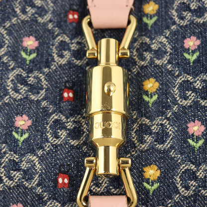 Gucci Jackie 1961 GG Denim Floral Small Hobo