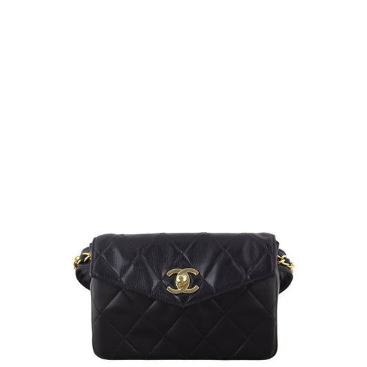 Chanel Vintage Quilted CC Belt Bag