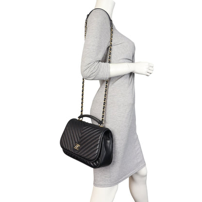 Chanel Chevron Top Handle Bag