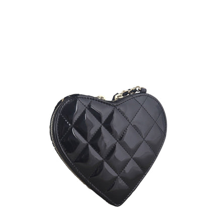Chanel CC Double Heart Clutch With Chain