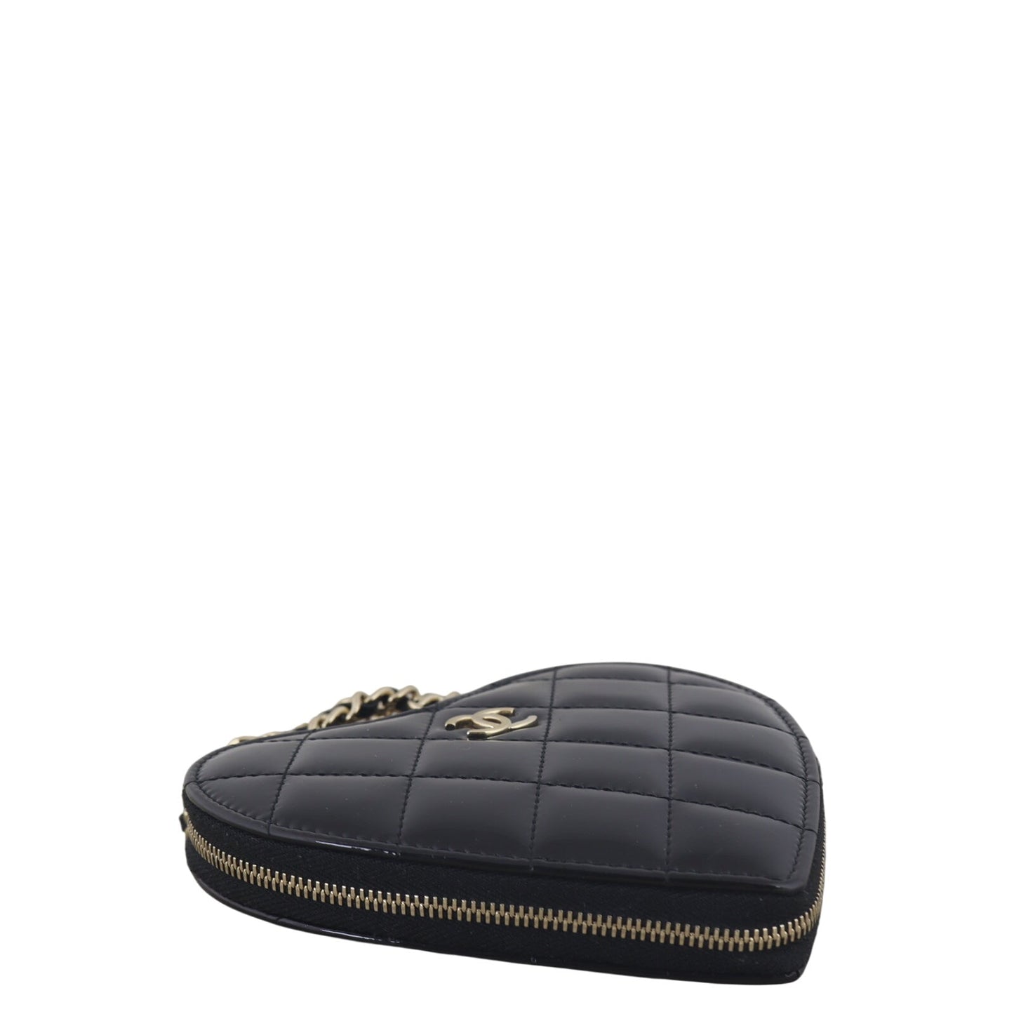 Chanel CC Double Heart Clutch With Chain