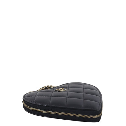 Chanel CC Double Heart Clutch With Chain