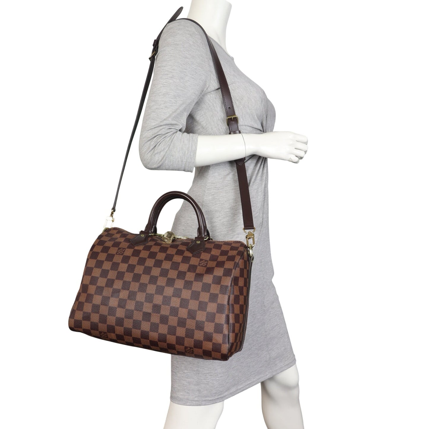 Louis Vuitton Speedy 30 Bandouliere Damier Ebene