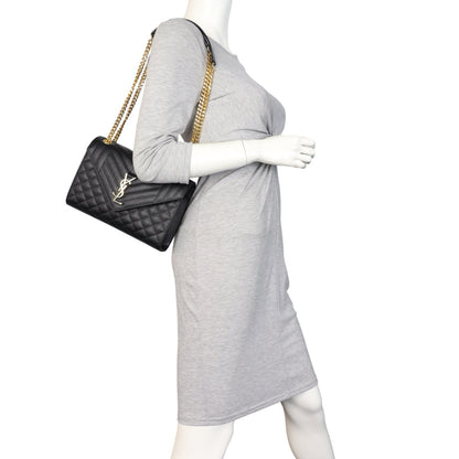 Saint Laurent Monogram Mix Matelasse Envelope Chain Bag Medium