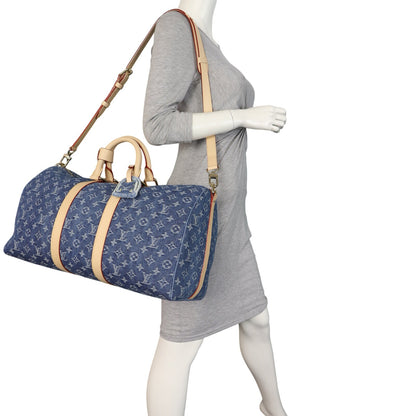 Louis Vuitton Keepall 45 Bandouliere Monogram Denim