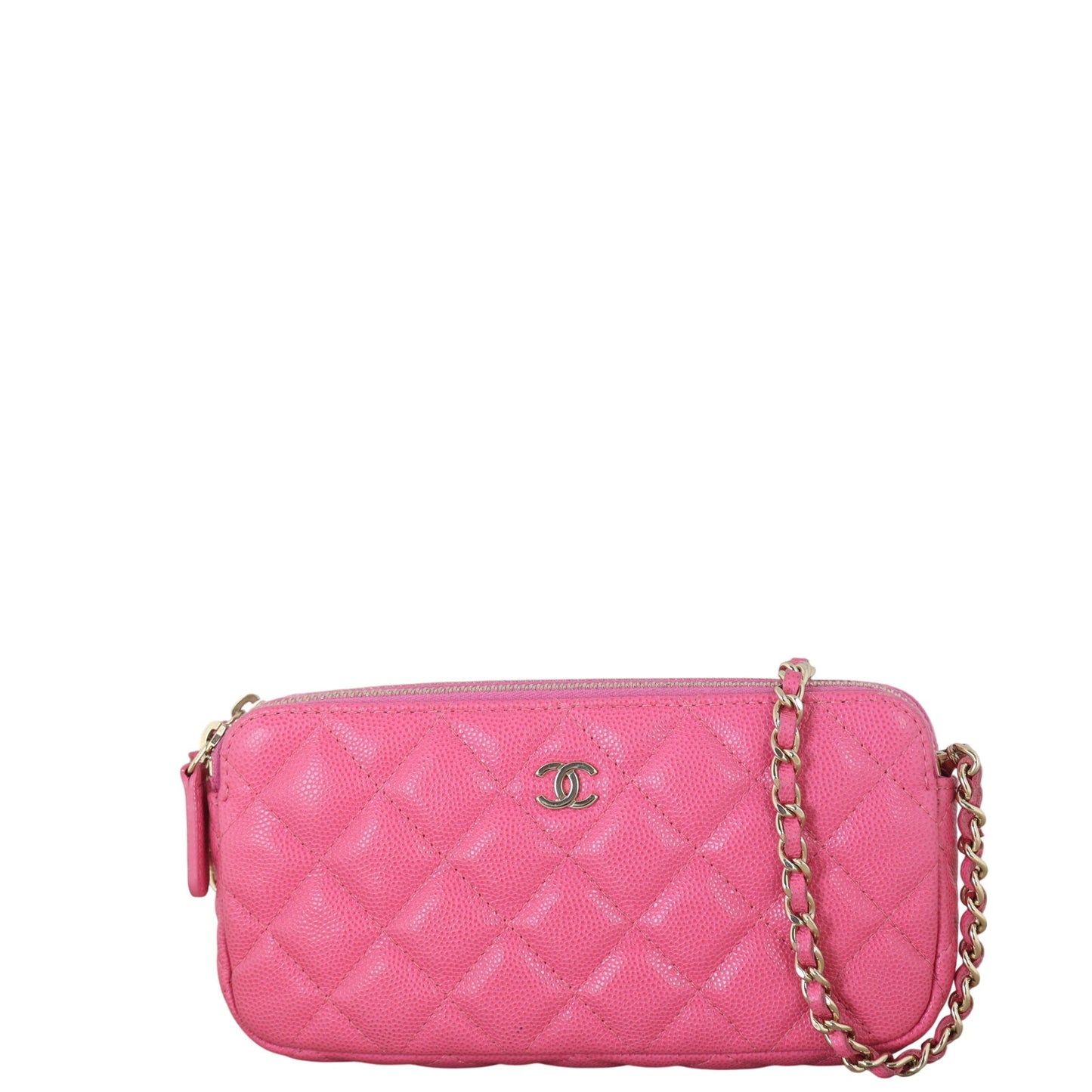 Chanel CC Double Zip Clutch with Chain