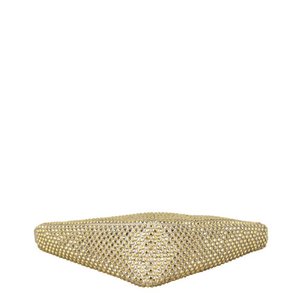 Prada Triangle Satin Crystal Shoulder Bag